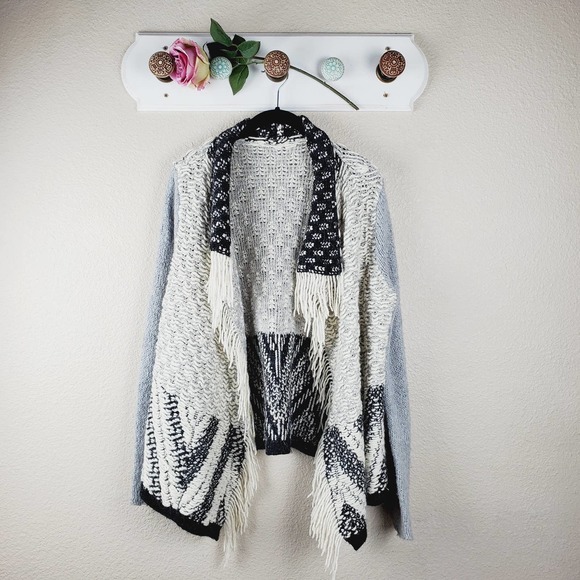 Anthropologie Sweaters - Anthropologie Moth Wool Blend Knit Open Fringe Cardigan